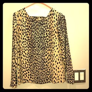 Women’s J Crew leopard print blouse. Size 2.